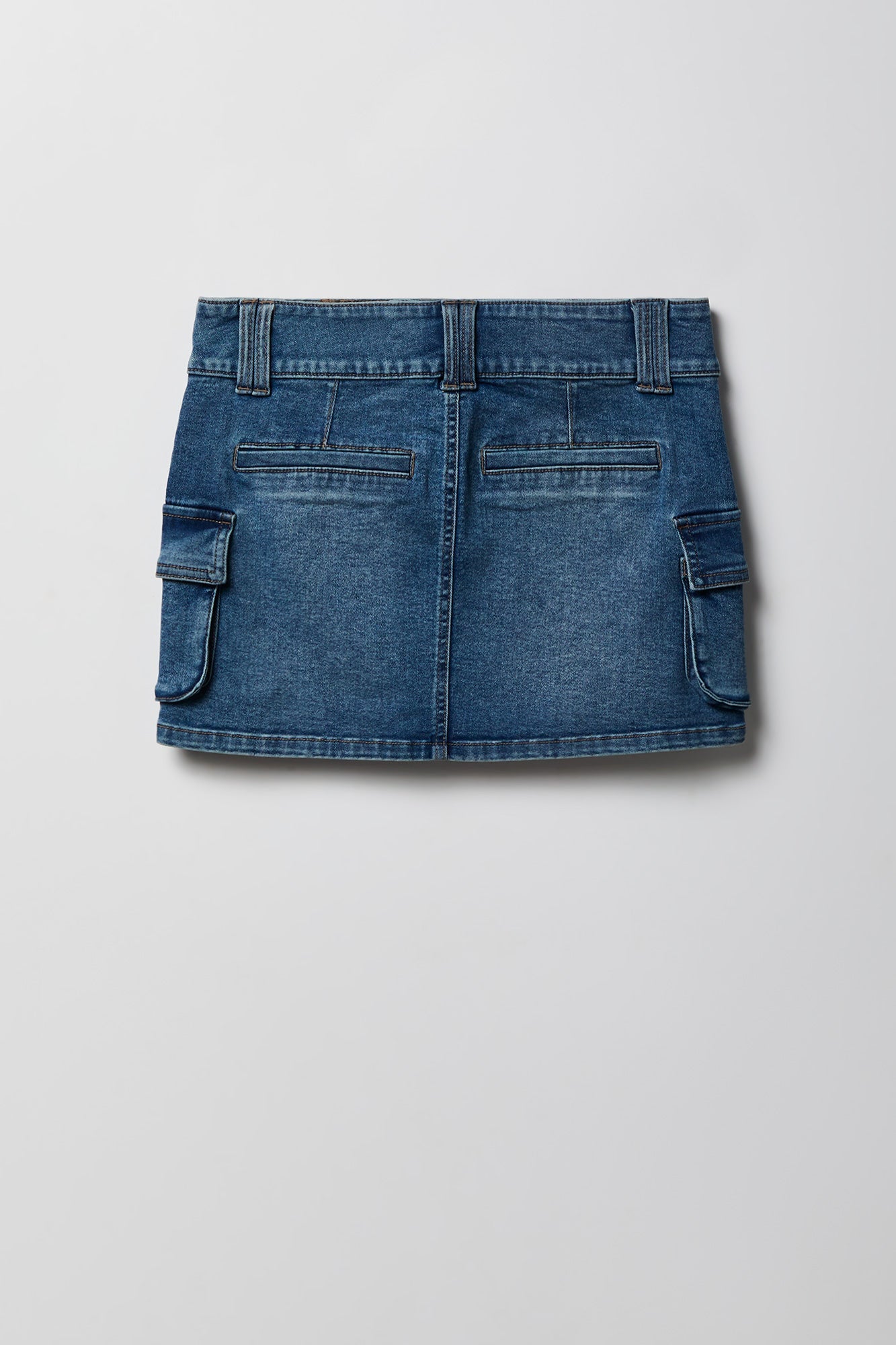 Denim Cargo Mini Skirt
