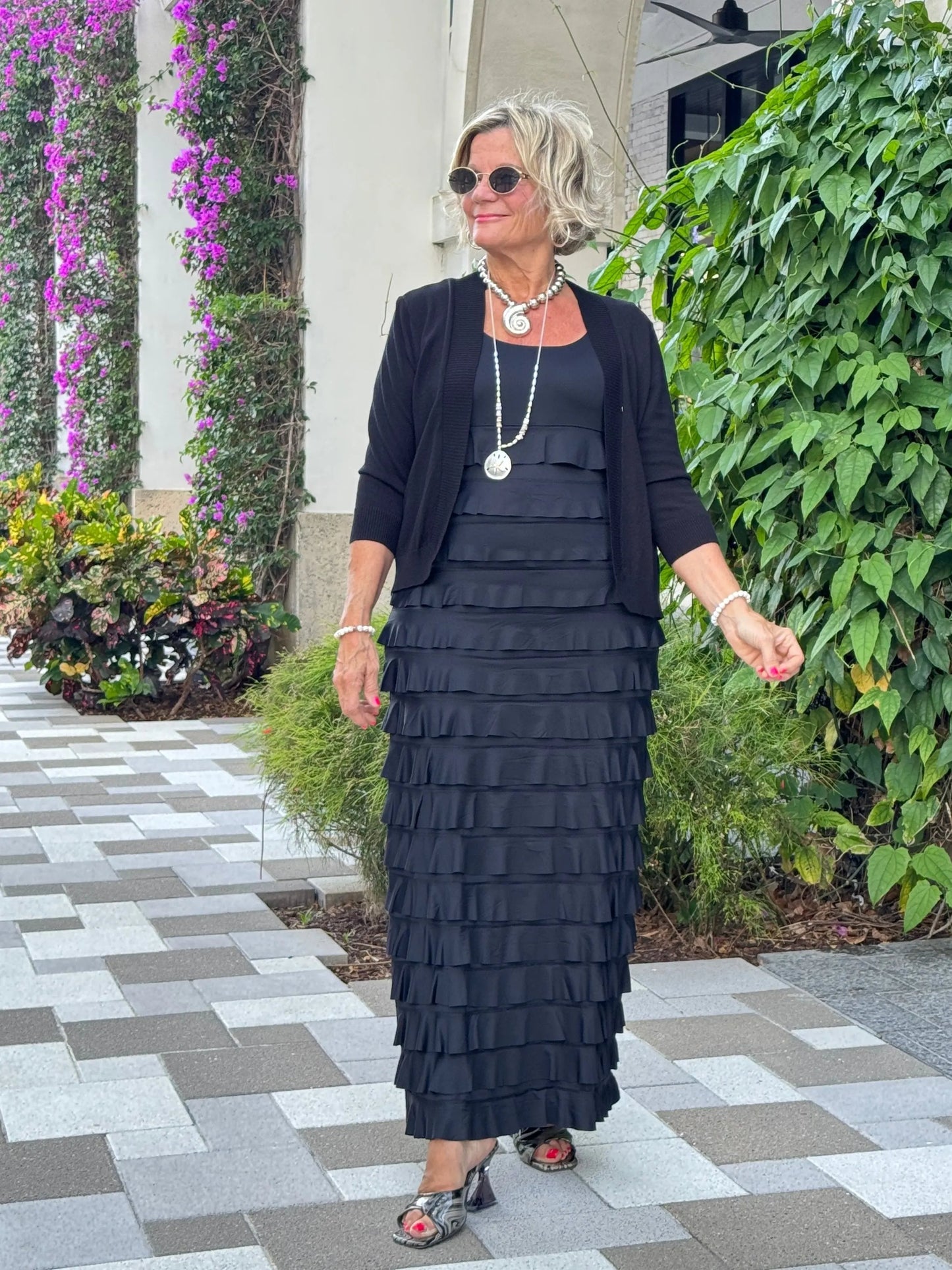 MIAMI NIGHTS BLACK BLACK CHA CHA DRESS