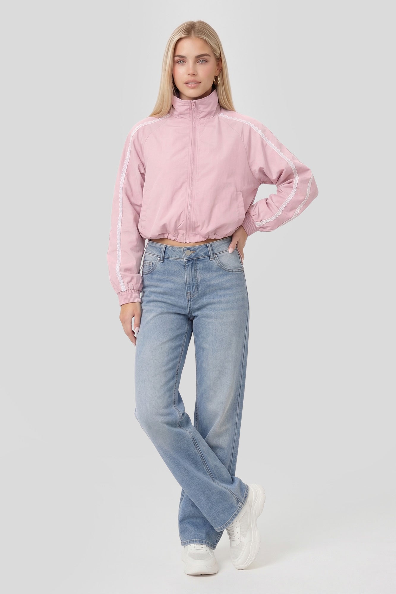 Lace Trim Windbreaker