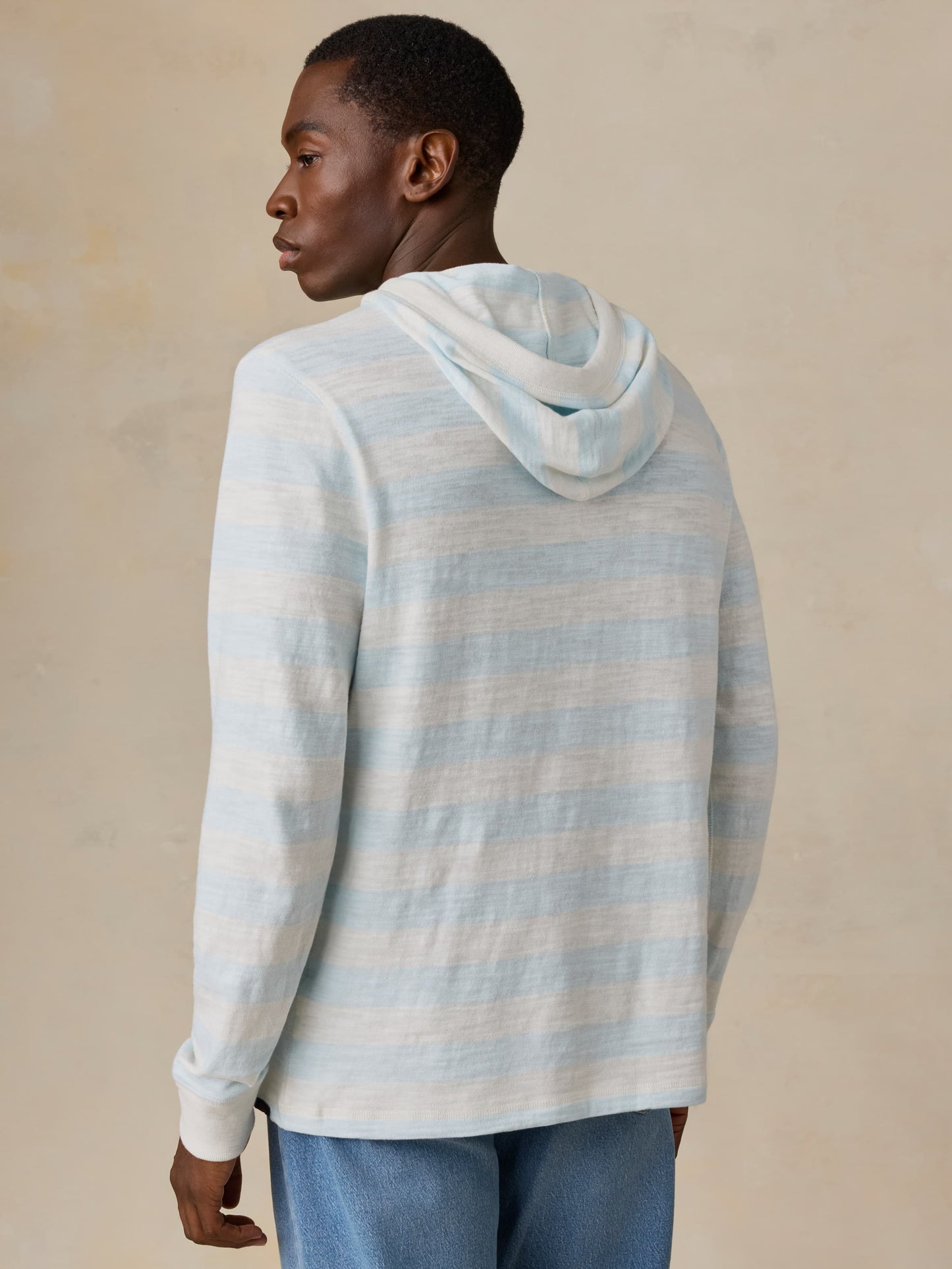 Sunwashed Organic Hoodie - Beach Sky Stripe