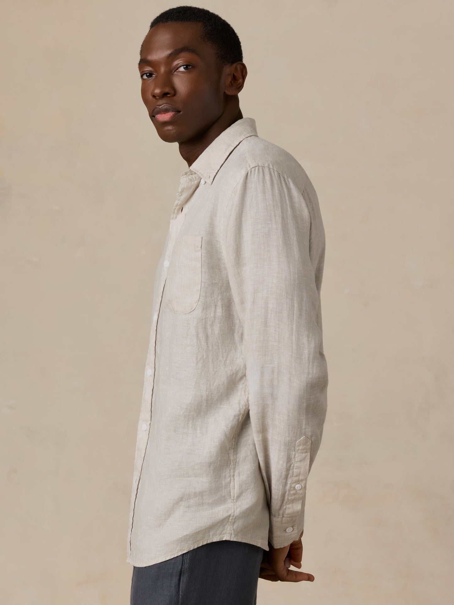 Sunwashed Linen Shirt - Castle Stone