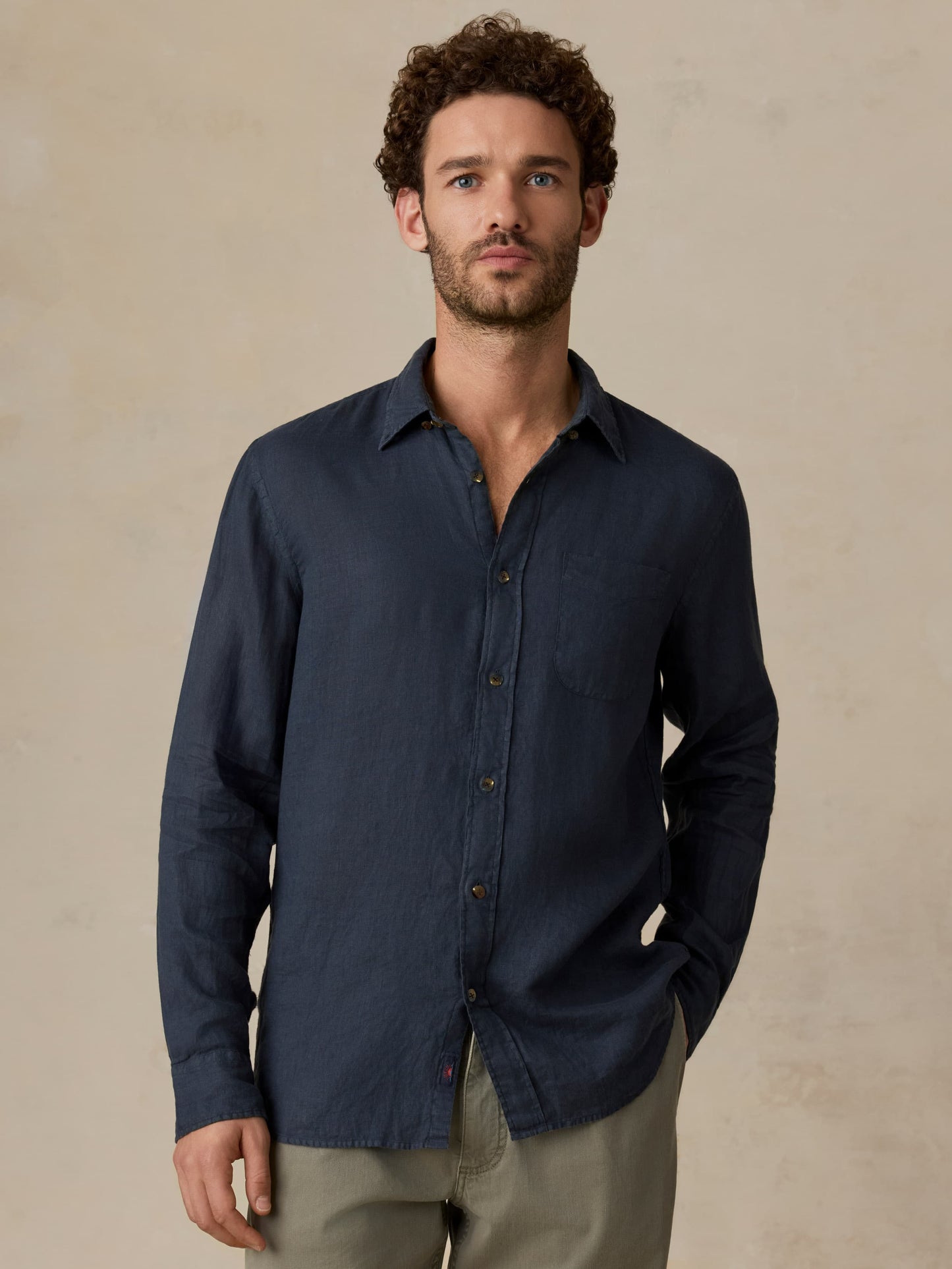 Sunwashed Linen Shirt - Navy Bay