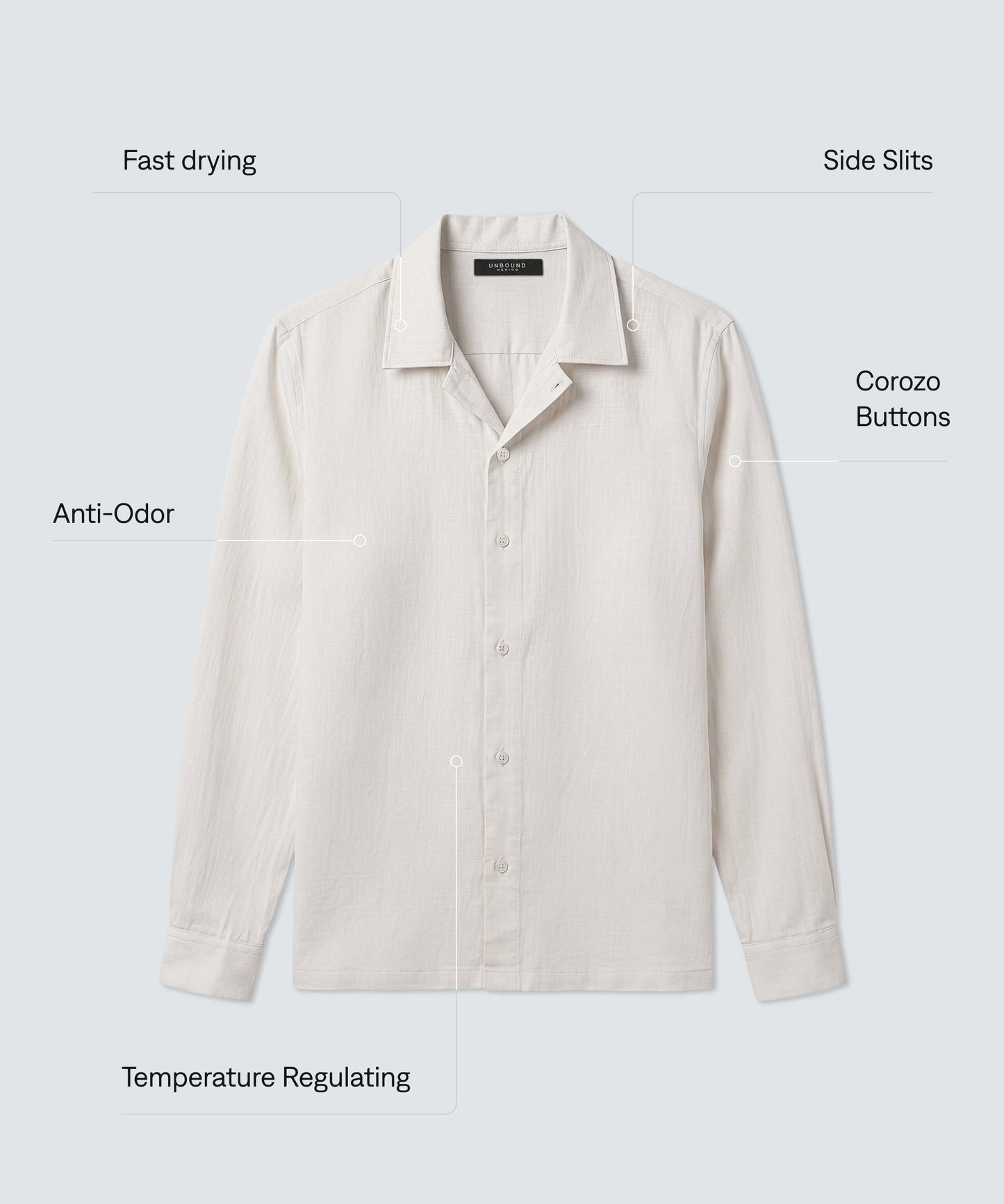 Men's Merino Linen Button-Up