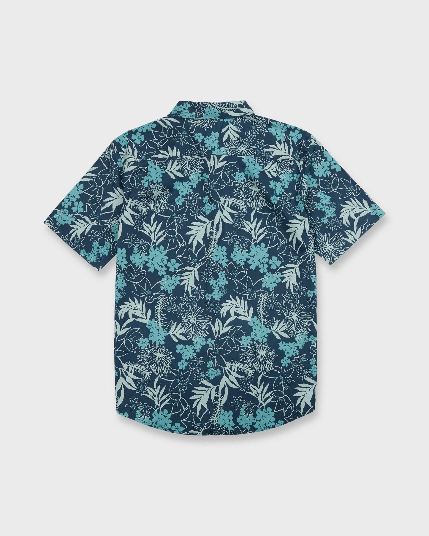 Jetty Bloom Classic Stretch Short Sleeve Woven Shirt - Dark Denim