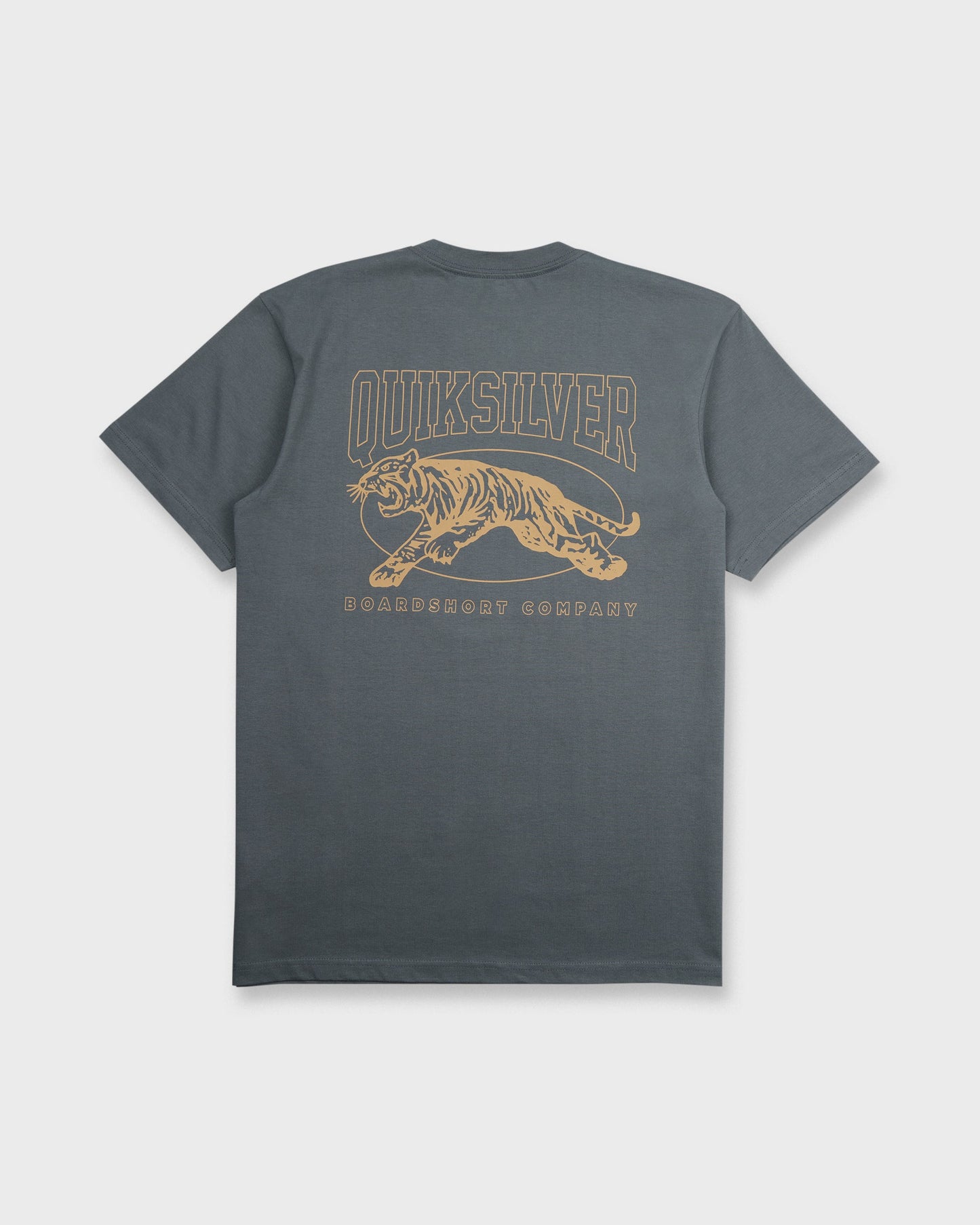 Tiger Style Short Sleeve Cotton T-Shirt - Iron Gate