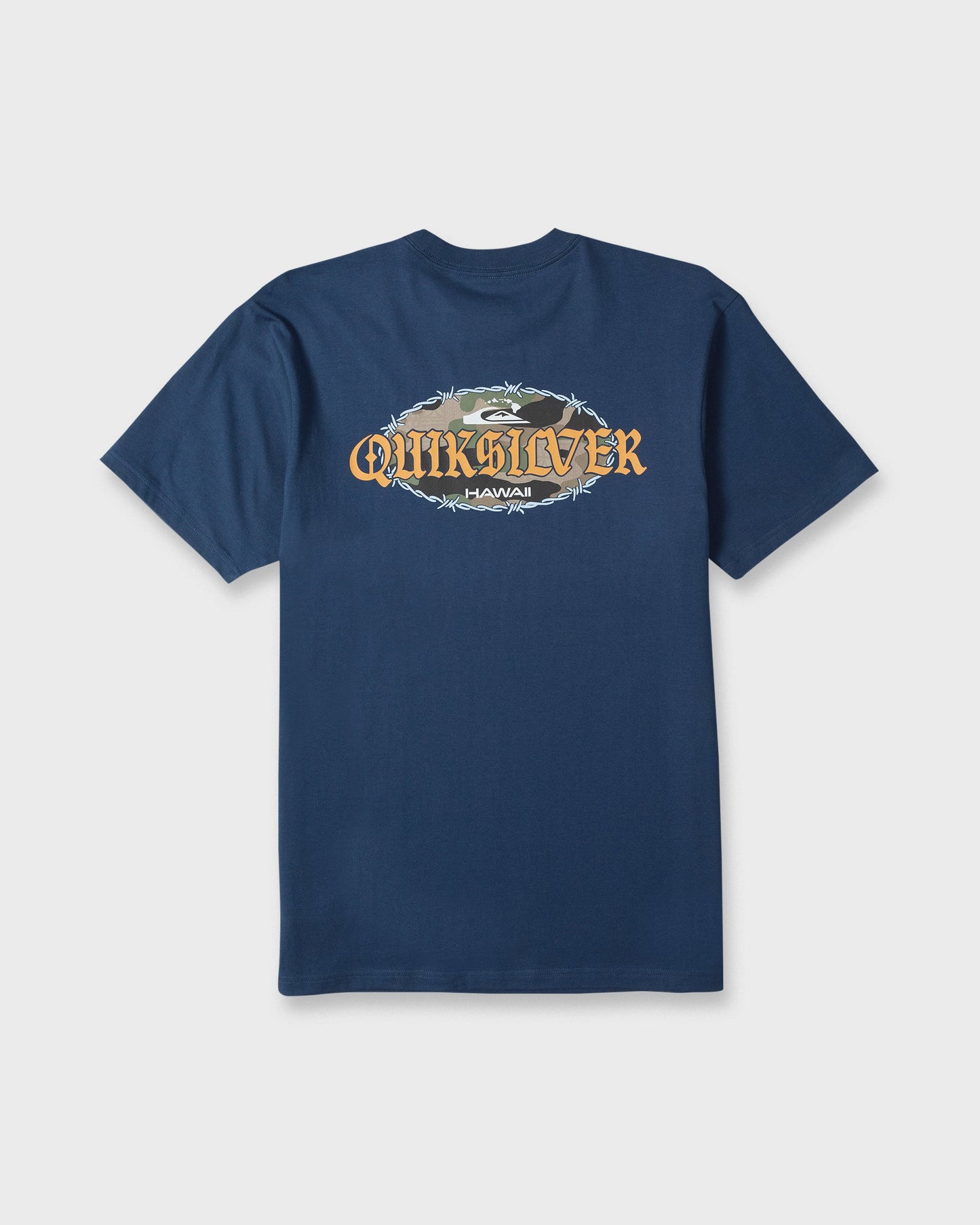 Hawaii Barb Wire Classic Short Sleeve Cotton T-Shirt - Dark Denim