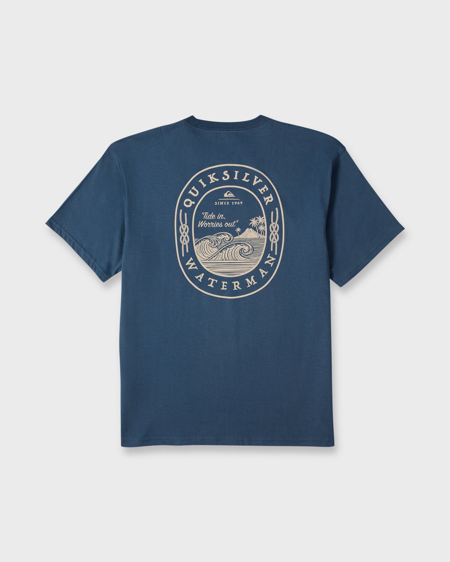 Waterman Worries Out Short Sleeve Cotton T-Shirt - Dark Denim