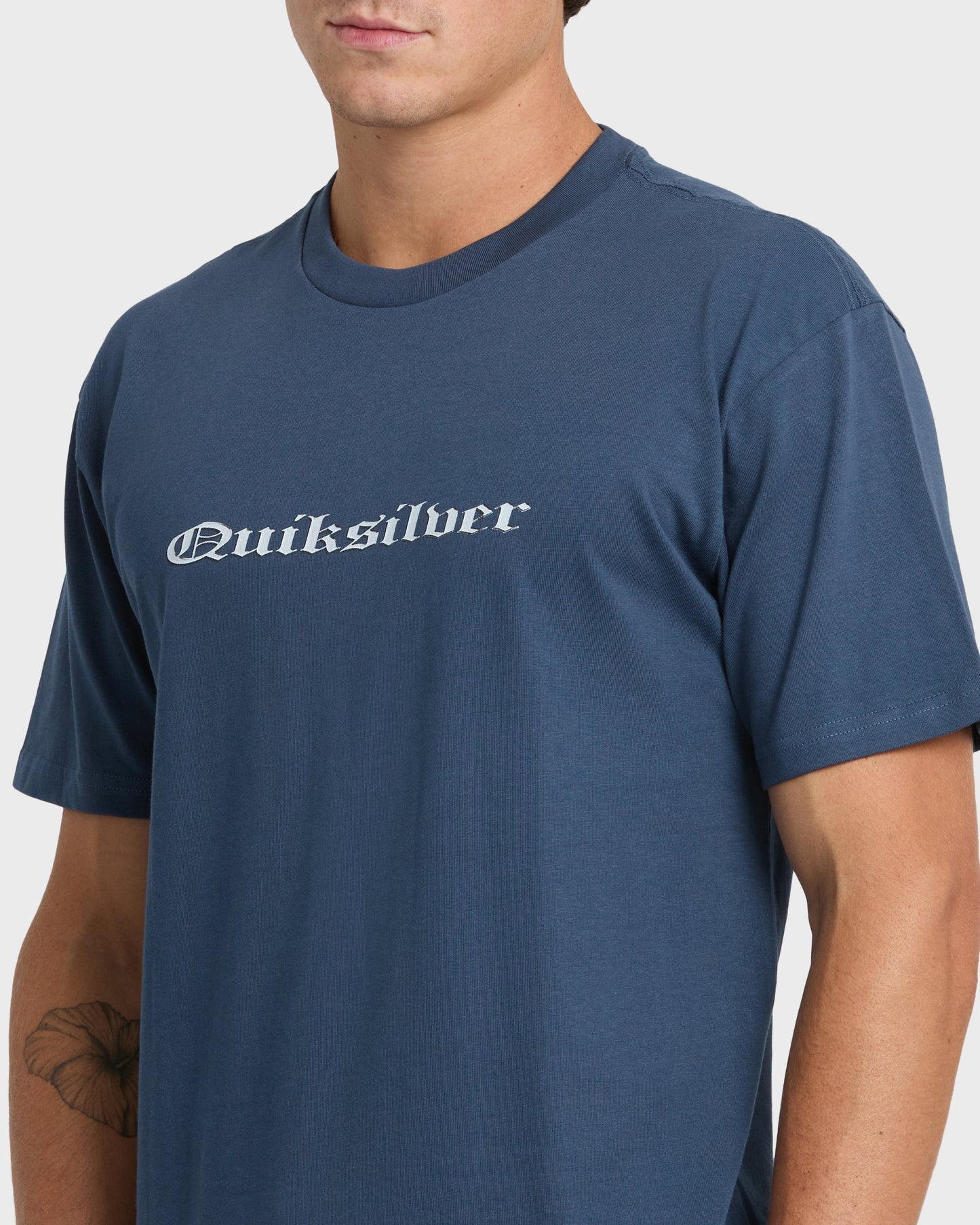 Chrome English Short Sleeve Knit T-Shirt - Dark Denim