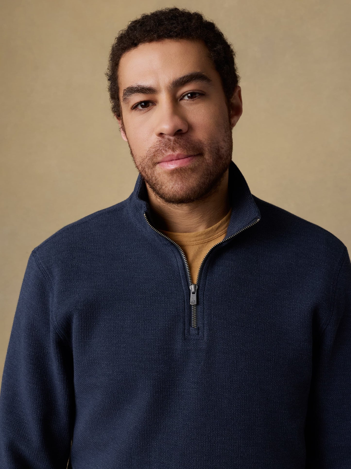 Highland Knit Quarter Zip - Navy Ridge Melange