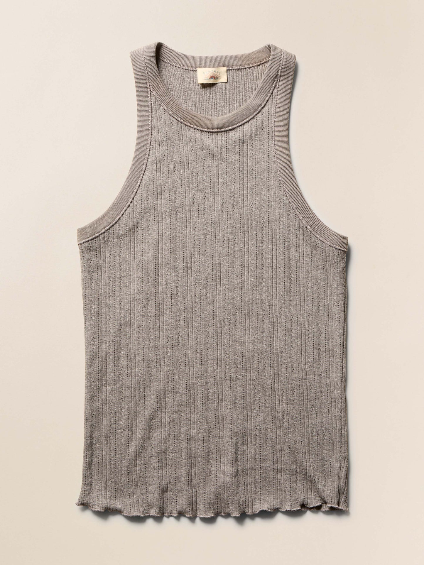 Paradise Pointelle Tank - Medium Grey Heather