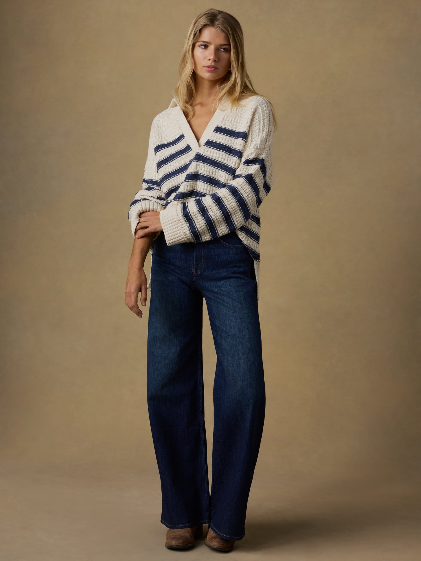 Heirloom Cotton Relaxed Polo - Midnight Licorice Lines