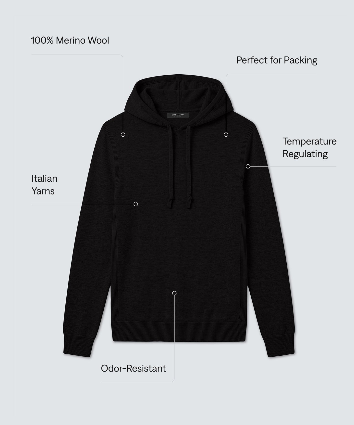 Men's Merino Knit Pullover Hoodie