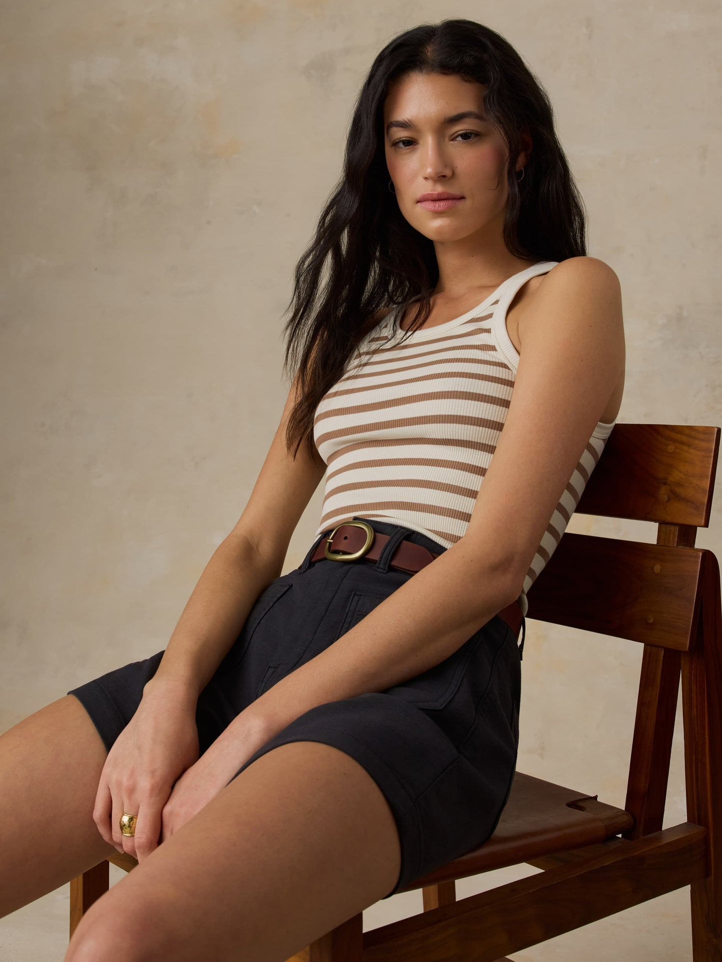 Surfside Rib Tank - Woodsmoke Stripe