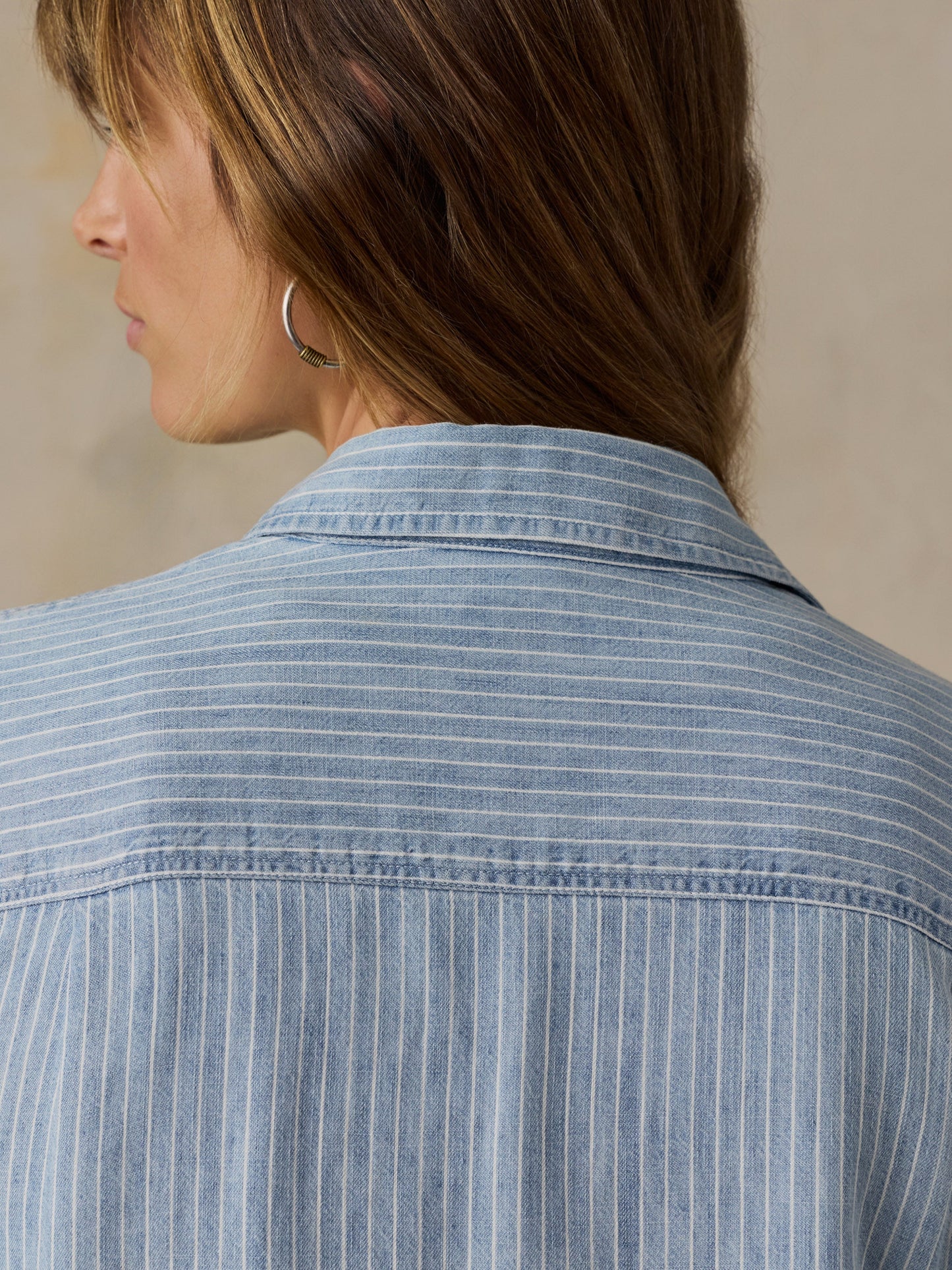Tried & True Chambray Classic Shirt - Bluewater Stripe Wash