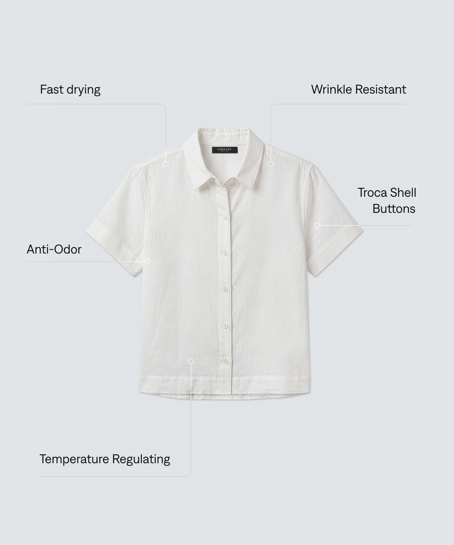 Women's Merino Linen Short Sleeve Shirt