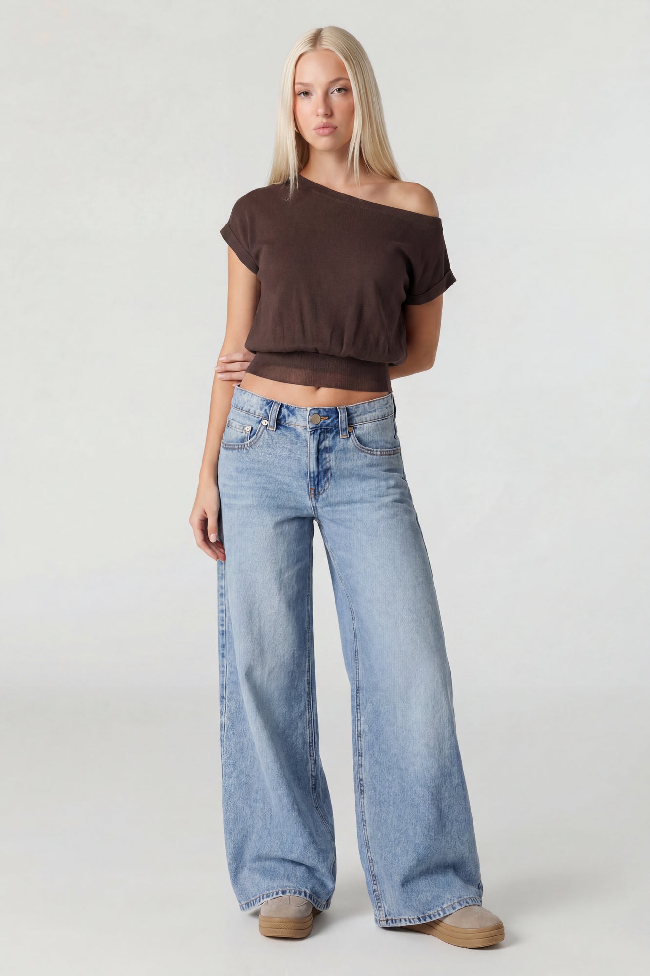 One Shoulder Knit Sweater