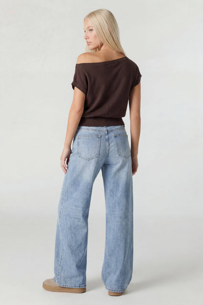 One Shoulder Knit Sweater