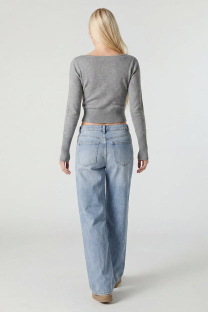 Boat Neck Long Sleeve Sweater