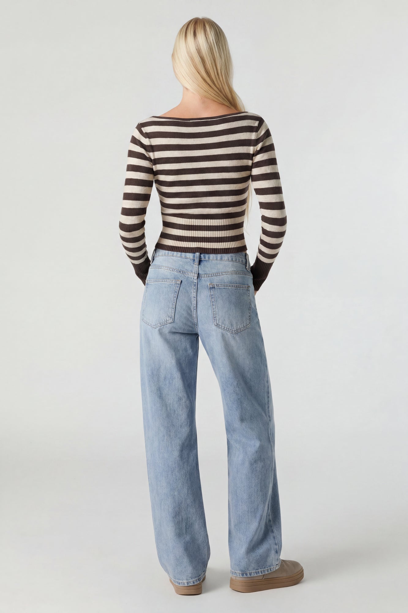 Boat Neck Long Sleeve Sweater