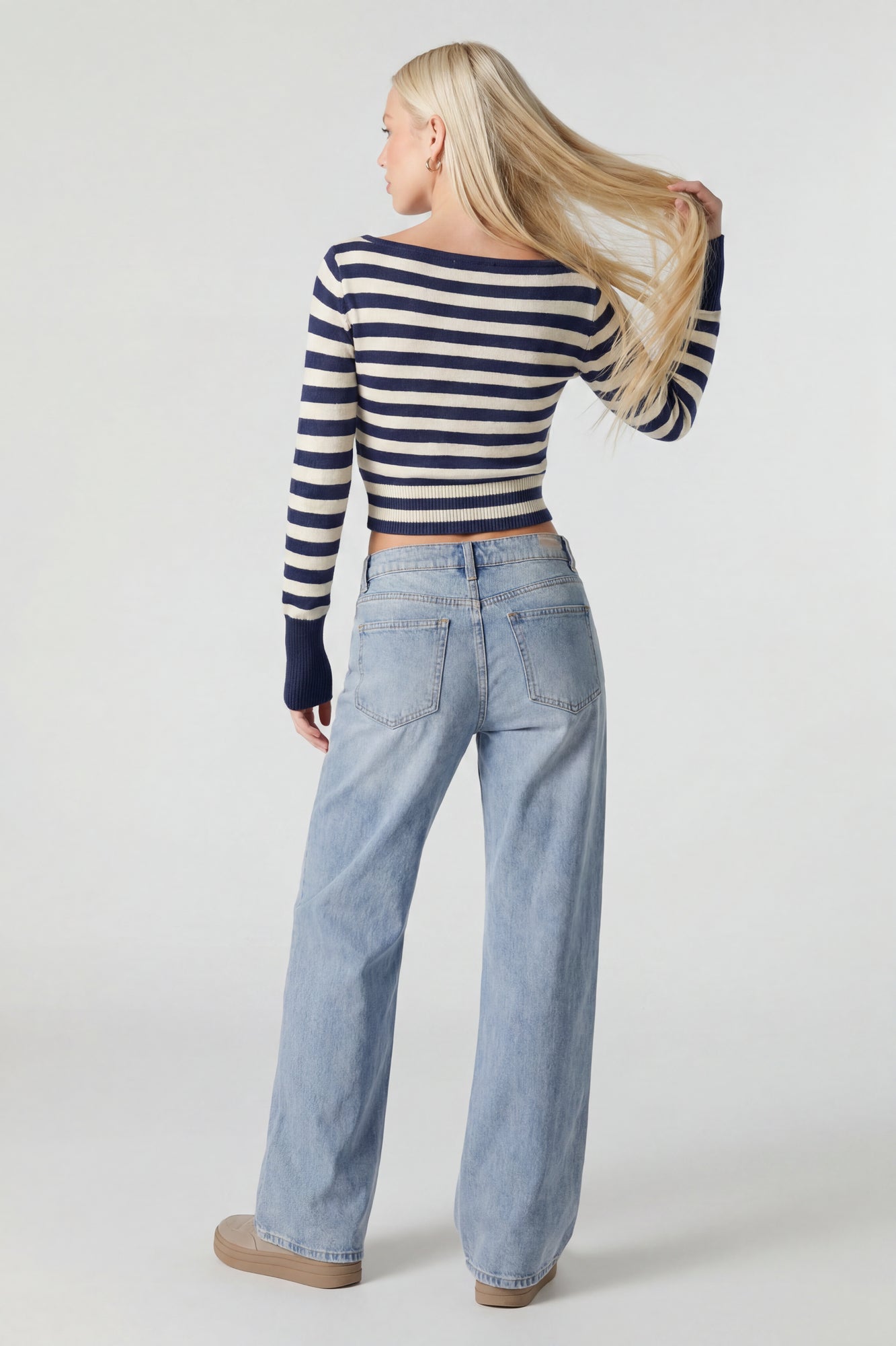 Boat Neck Long Sleeve Sweater