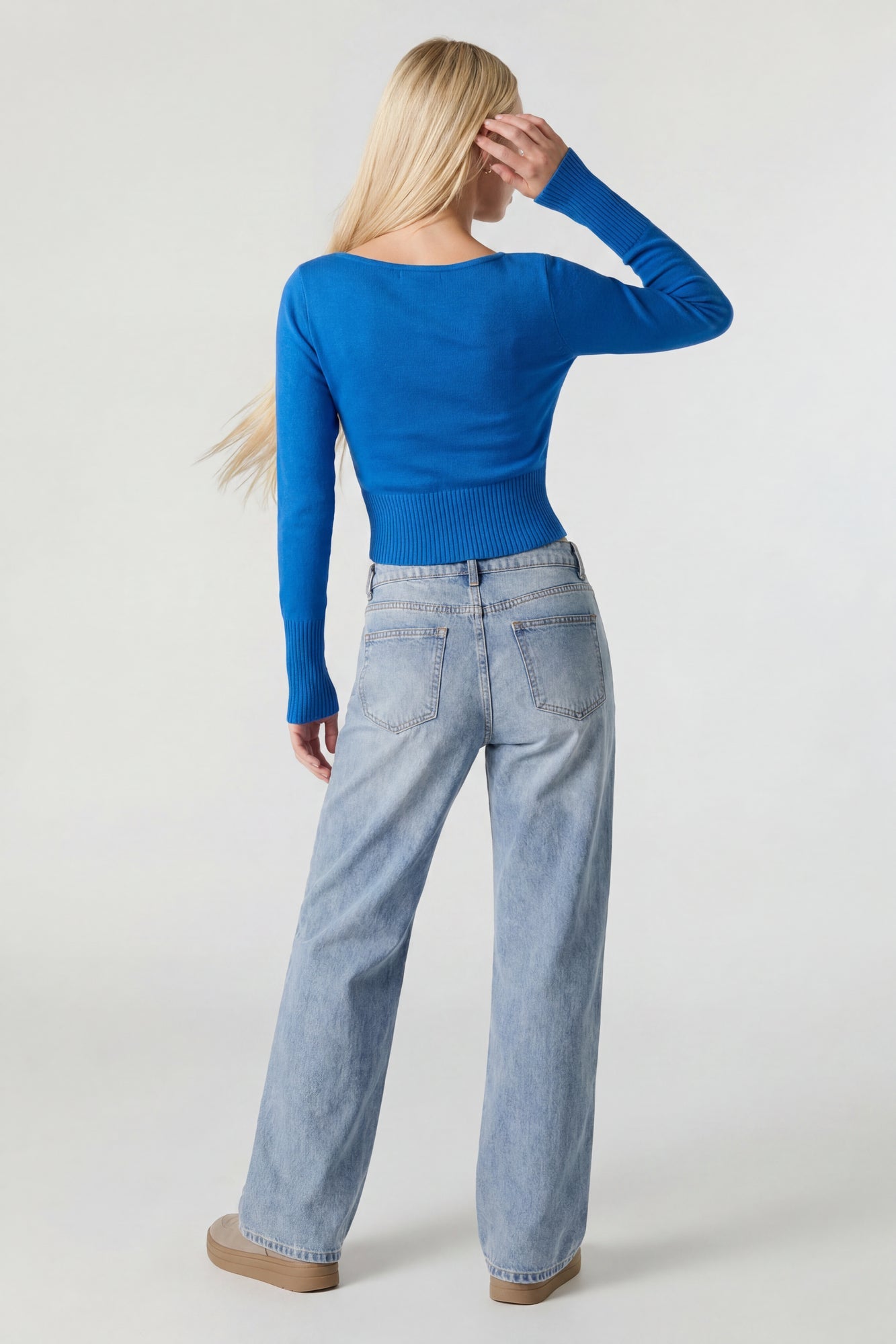 Boat Neck Long Sleeve Sweater