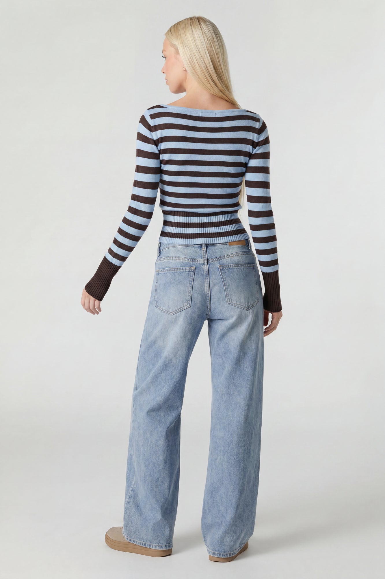 Boat Neck Long Sleeve Sweater