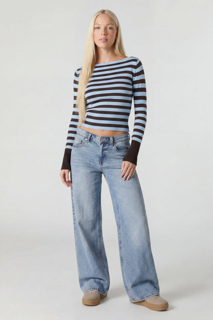 Boat Neck Long Sleeve Sweater