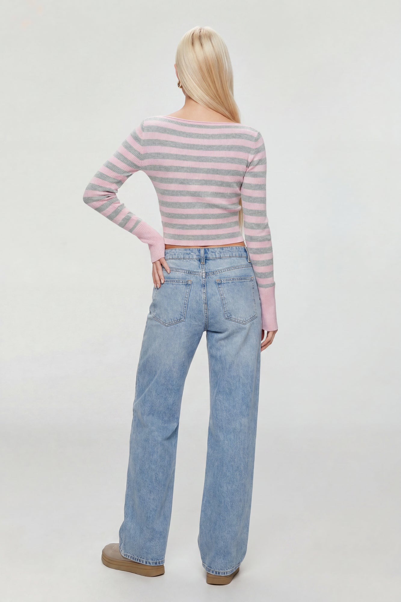 Boat Neck Long Sleeve Sweater