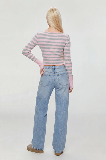 Boat Neck Long Sleeve Sweater
