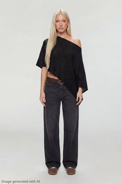 Knit Off Shoulder Poncho