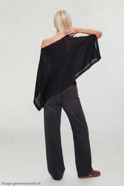 Knit Off Shoulder Poncho