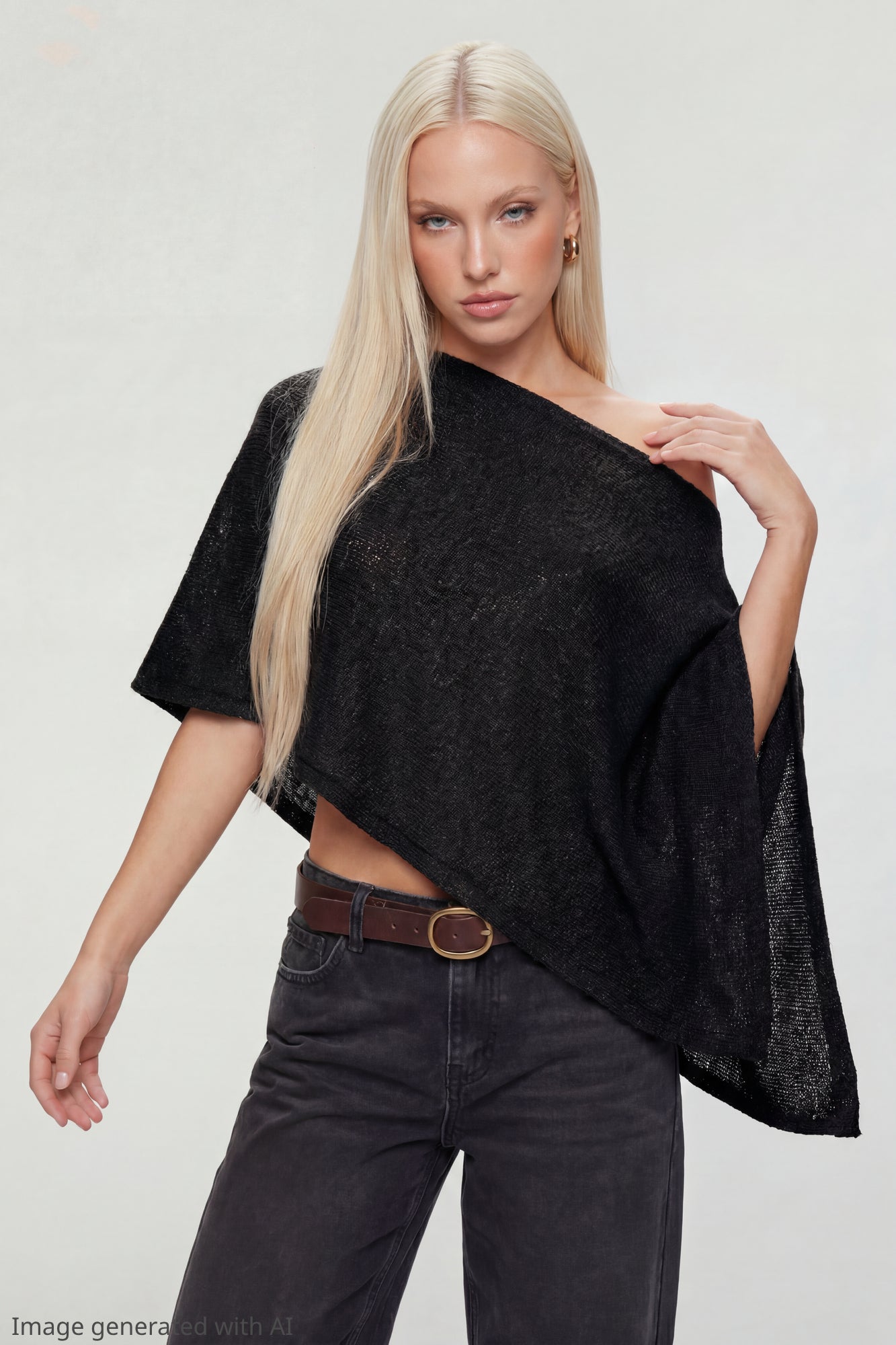 Knit Off Shoulder Poncho