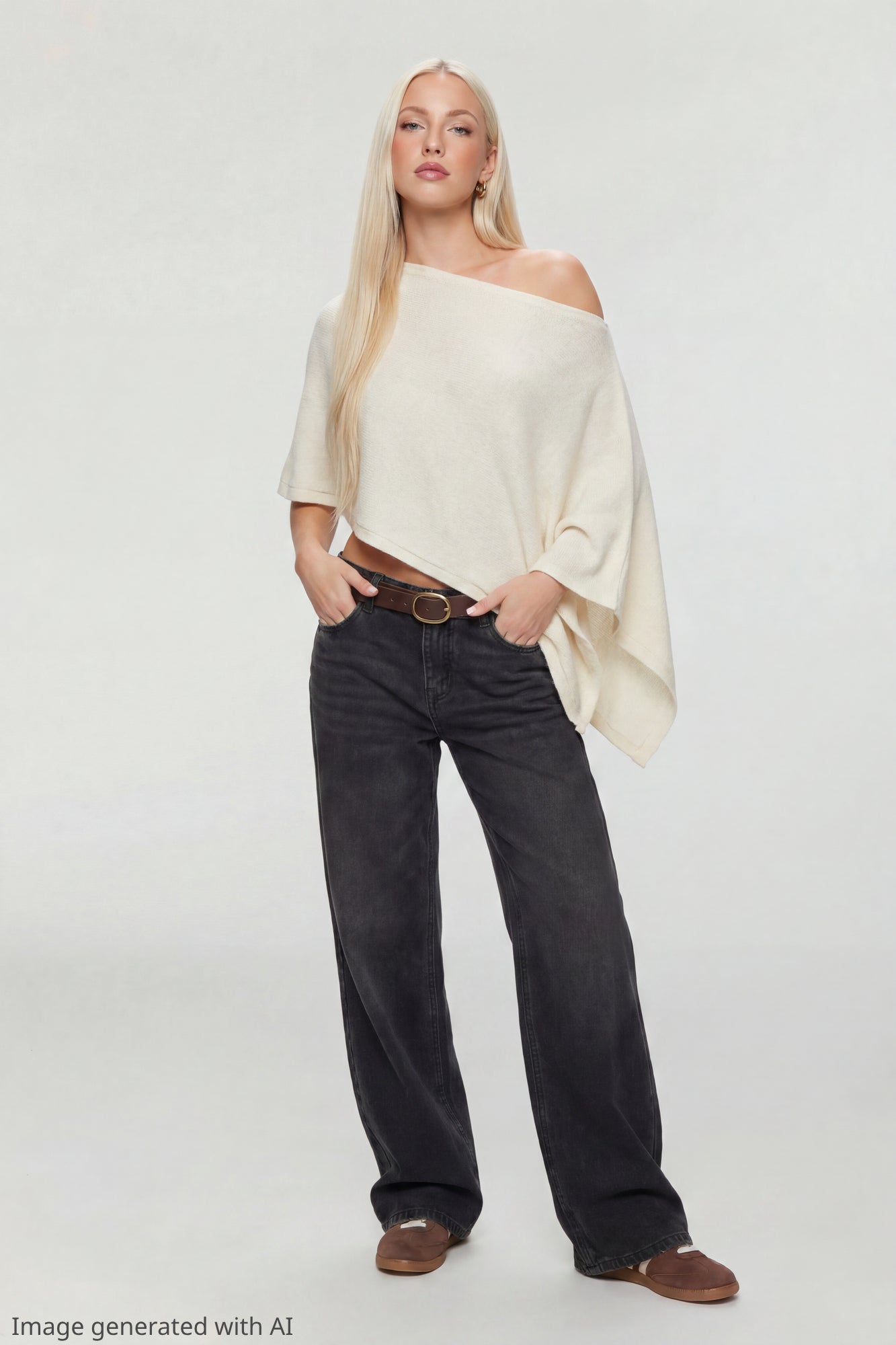 Knit Off Shoulder Poncho