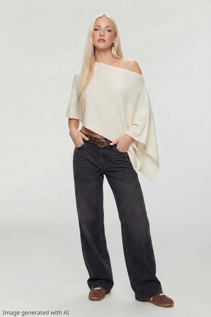 Knit Off Shoulder Poncho