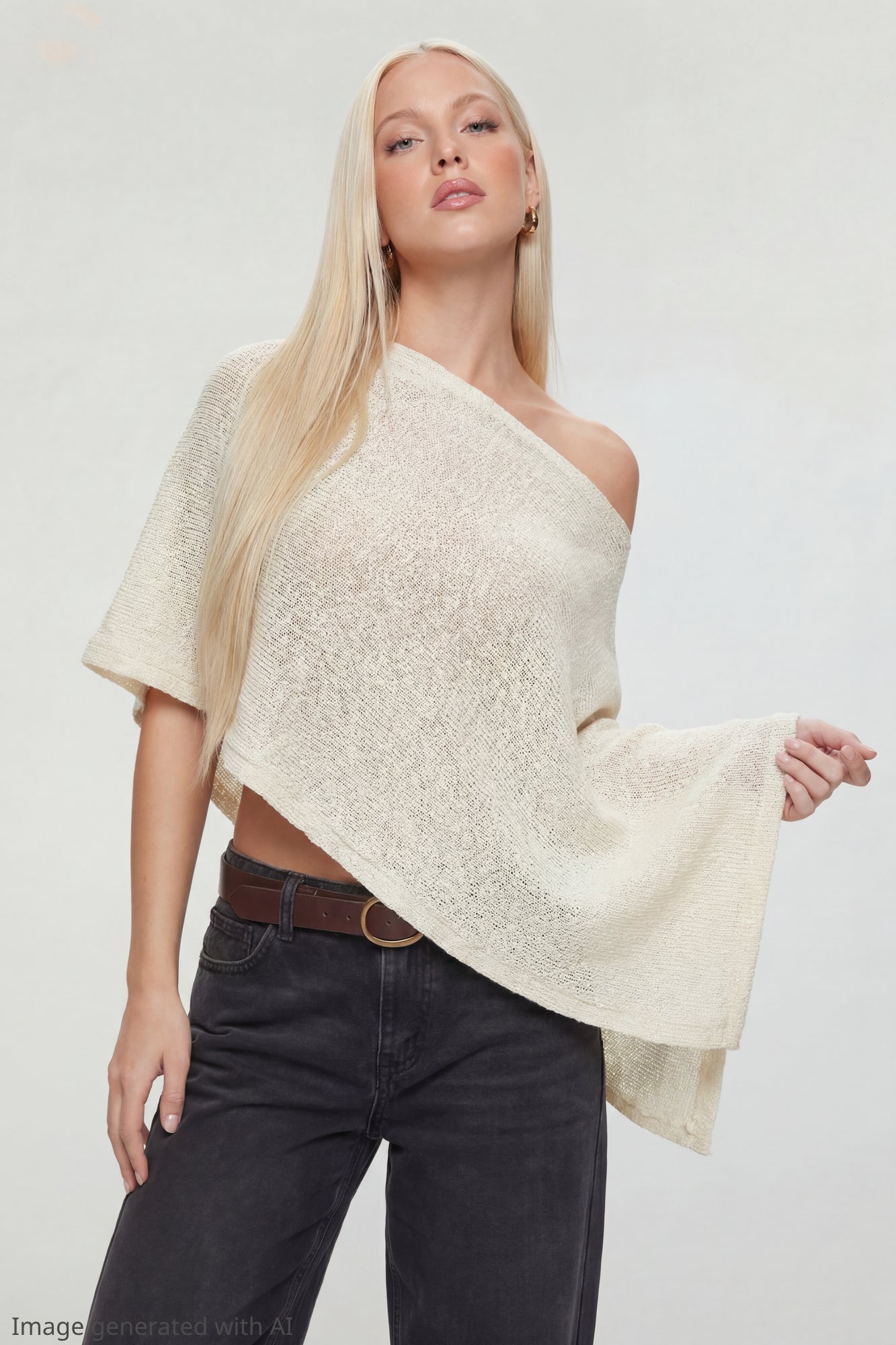Knit Off Shoulder Poncho