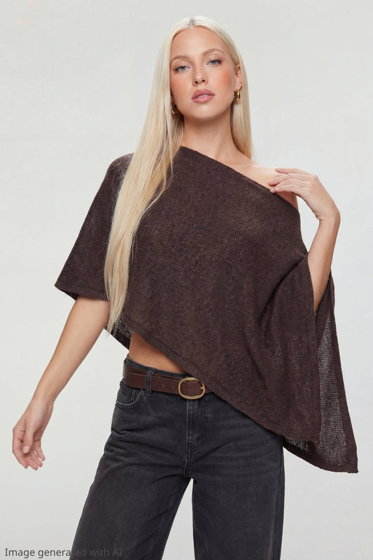 Knit Off Shoulder Poncho