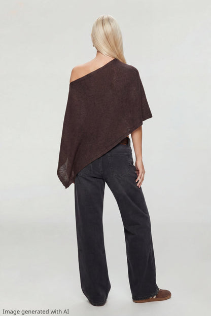 Knit Off Shoulder Poncho