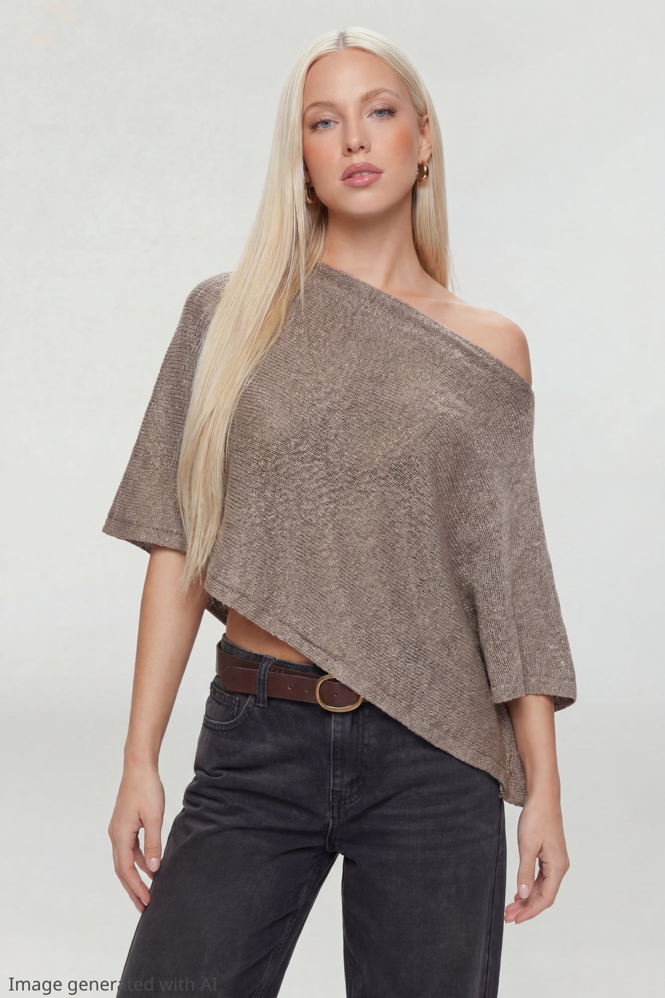 Knit Off Shoulder Poncho