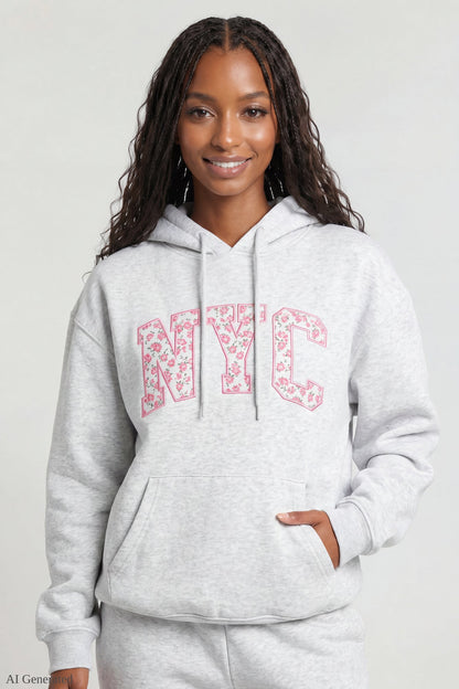 Fleece Oversized Graphic Hoodie