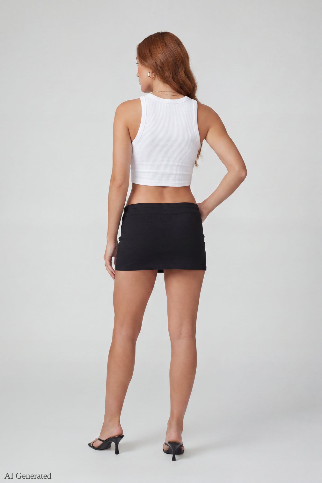 Graphic Drawstring Mini Skirt