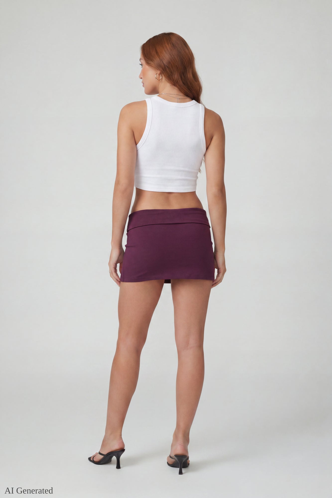 Graphic Drawstring Mini Skirt