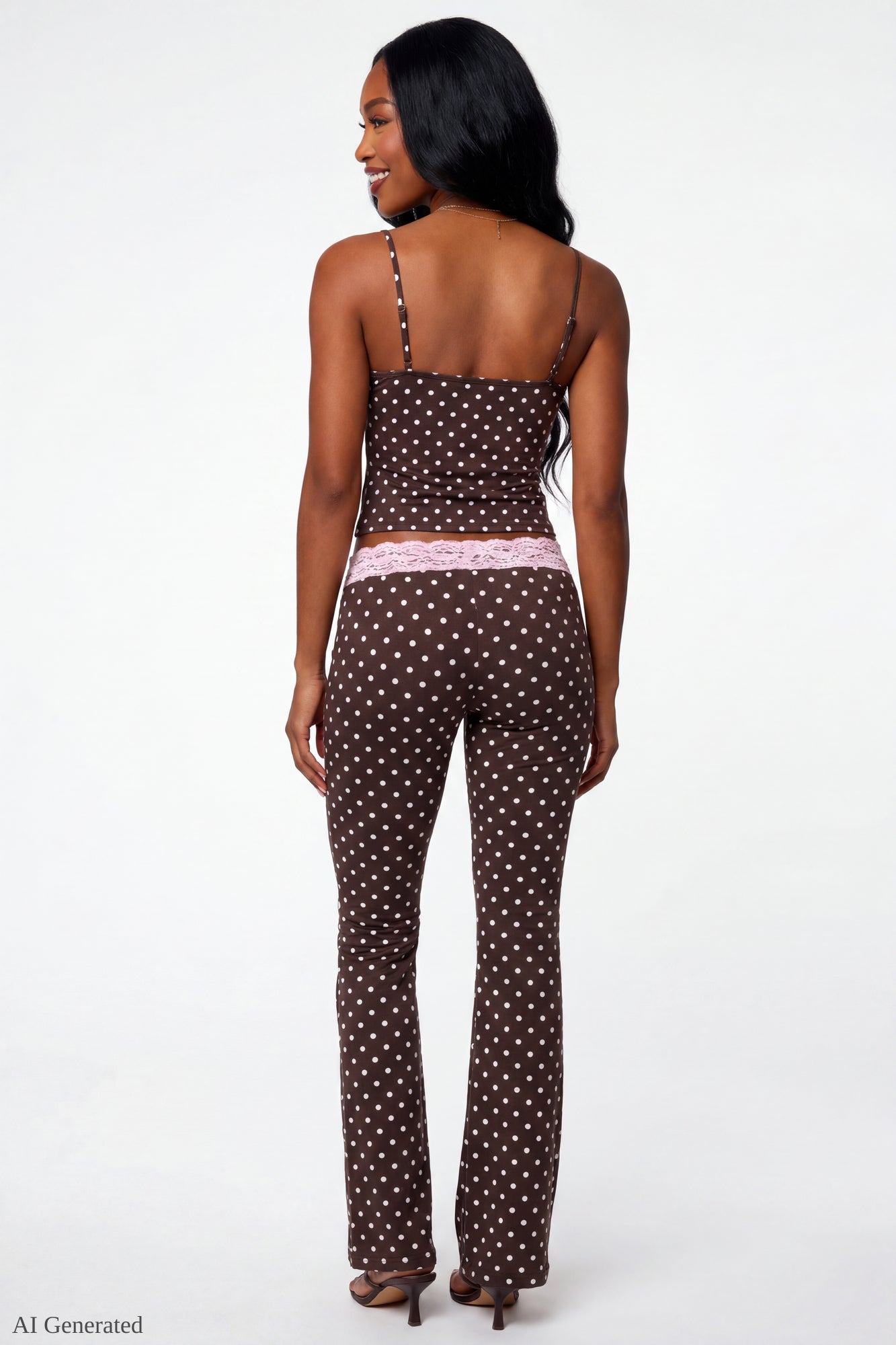 Soft Lace Trim Flare Pant