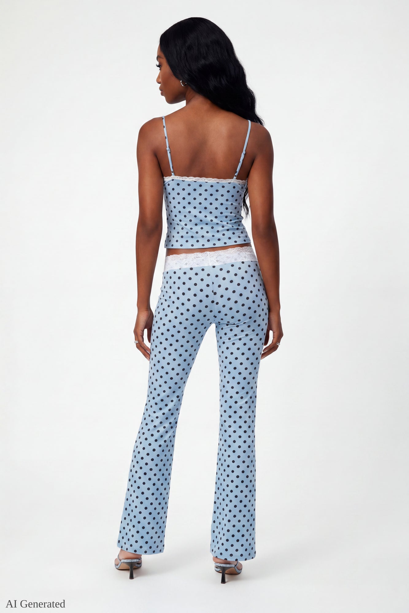 Soft Lace Trim Flare Pant