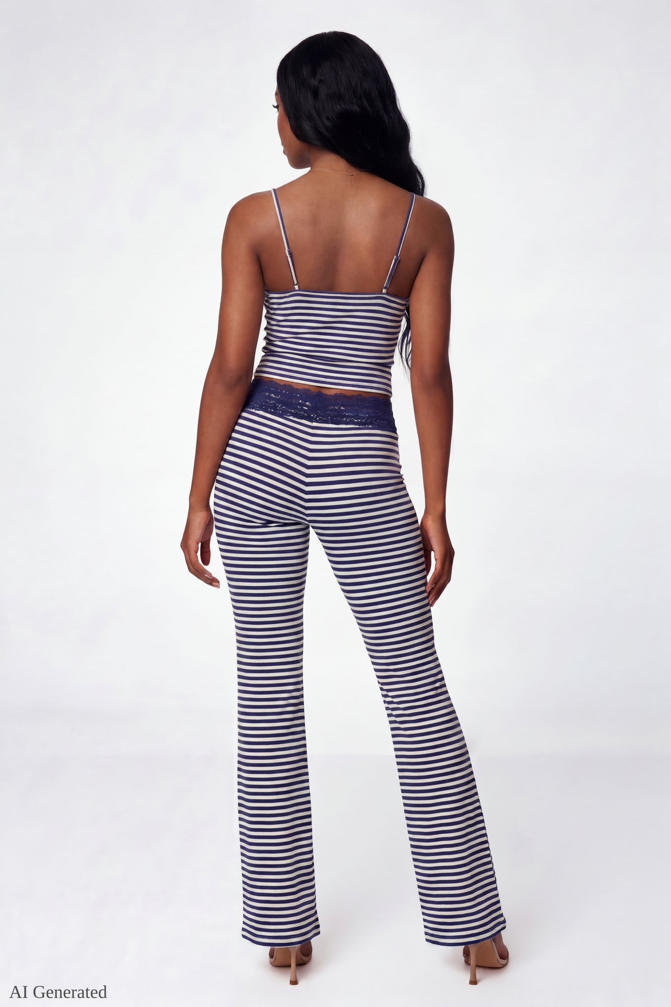 Soft Lace Trim Flare Pant