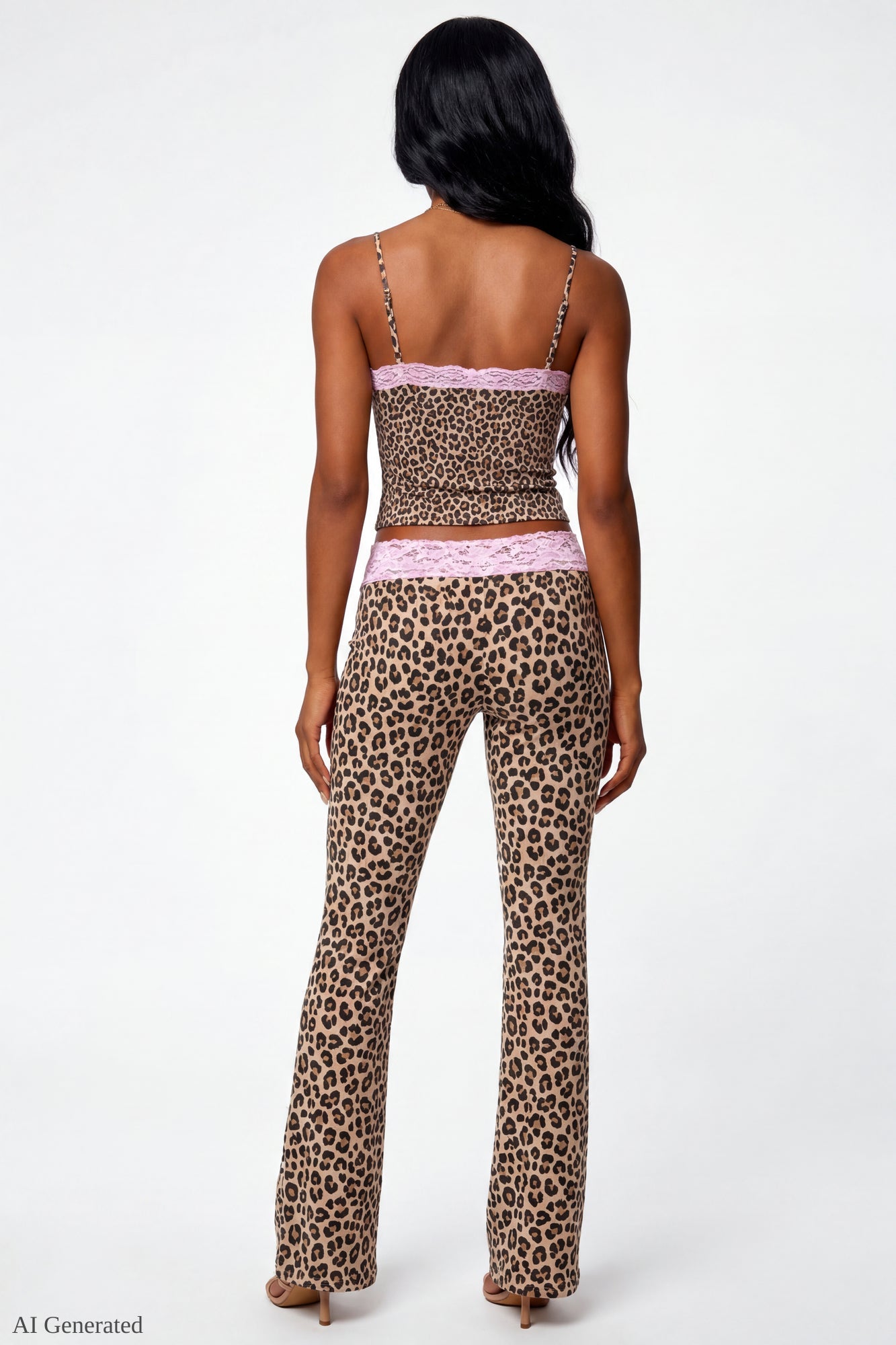 Soft Lace Trim Flare Pant