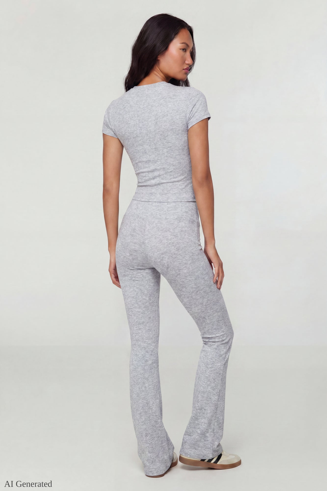 Square Neck T-Shirt & Flare Legging Set
