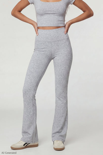 Square Neck T-Shirt & Flare Legging Set