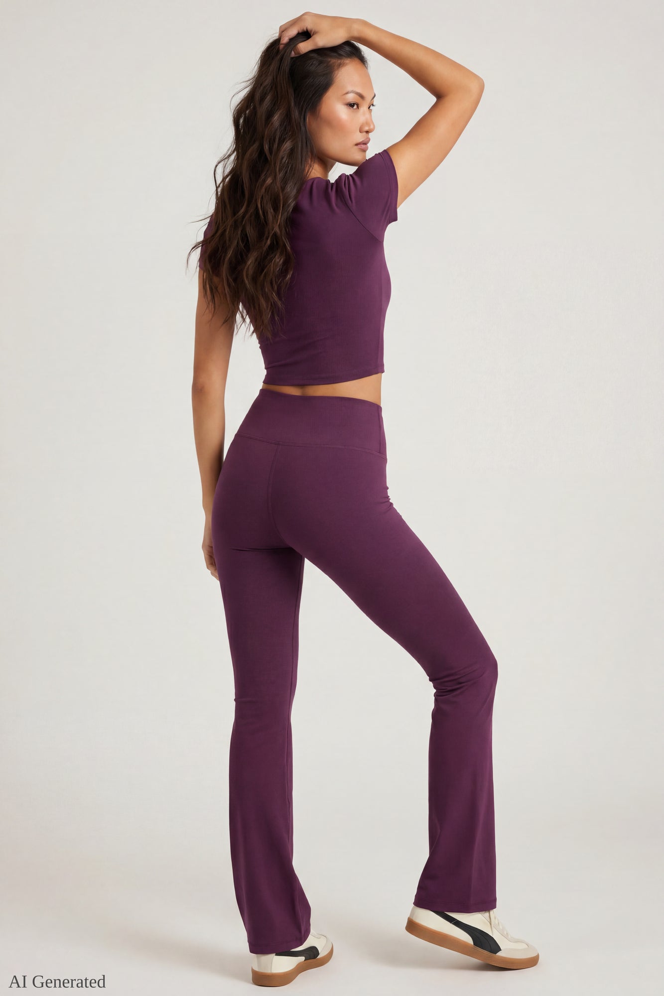 Square Neck T-Shirt & Flare Legging Set