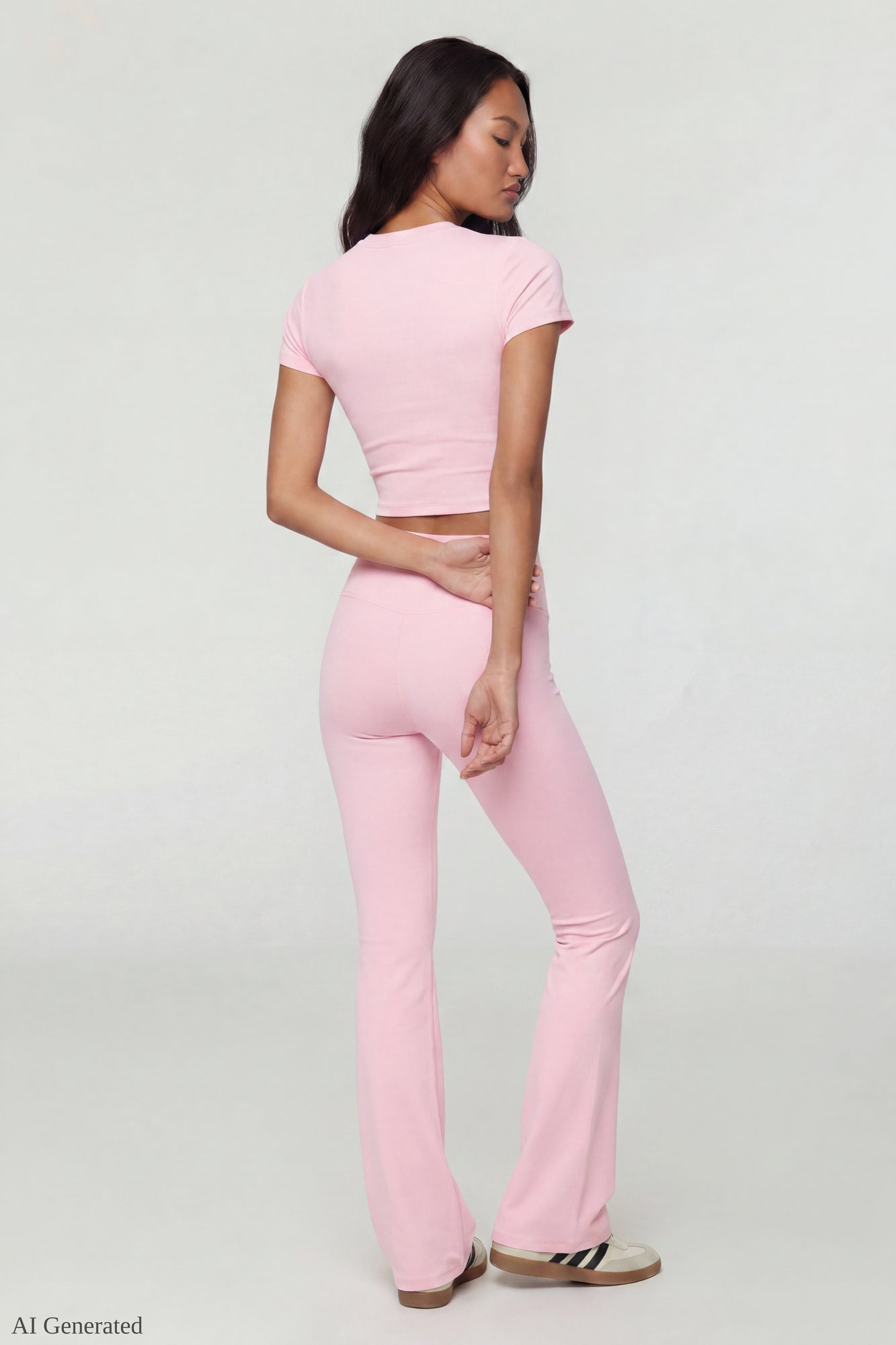 Square Neck T-Shirt & Flare Legging Set