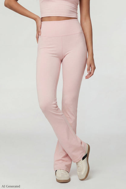 Square Neck T-Shirt & Flare Legging Set